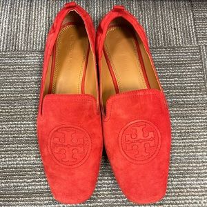 Tory Burch Red Suede Loafer Size 11